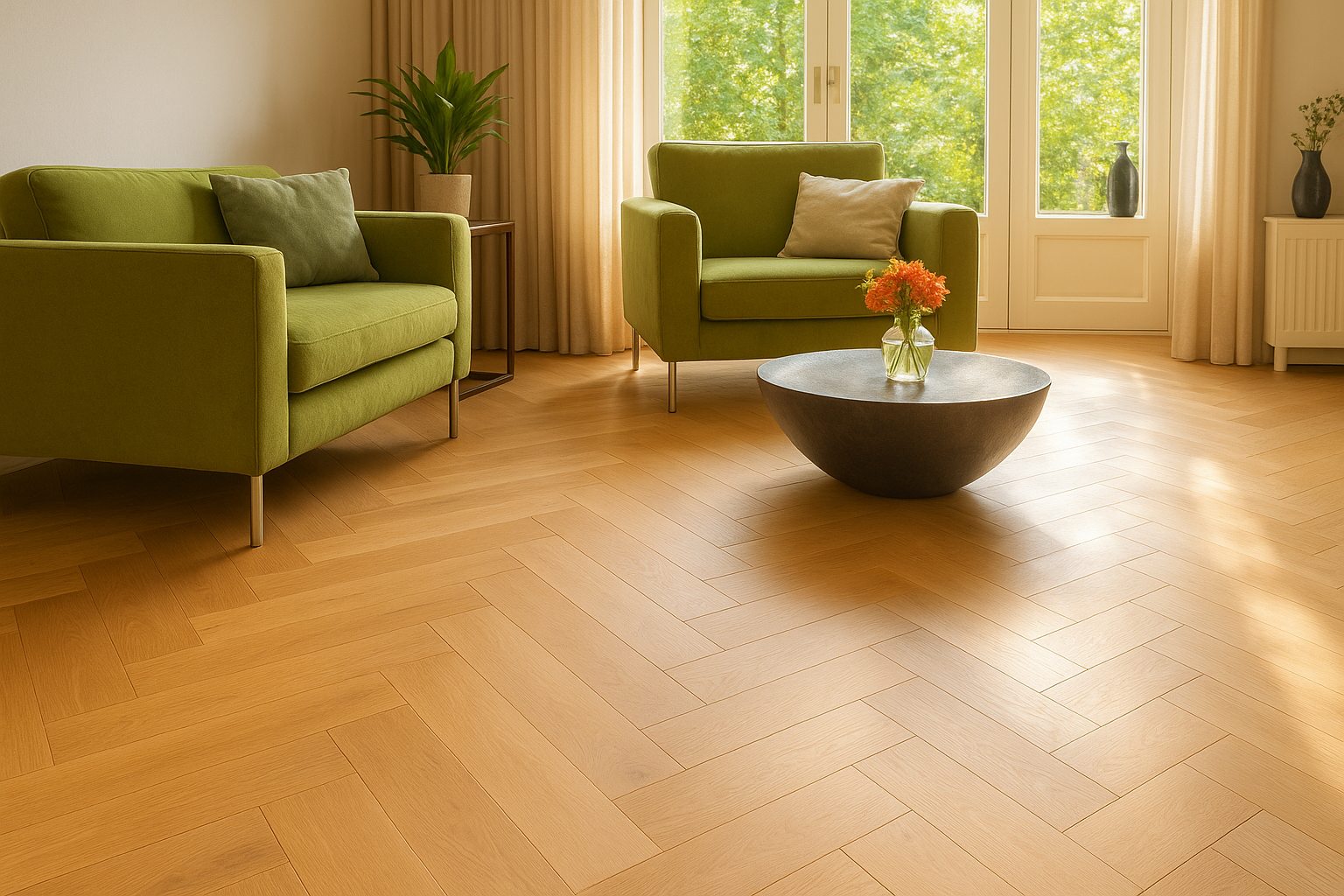 Eikenhouten vloeren die als multiplank sterk in de belangstelling staan